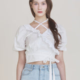 NOT YOUR ROSE 2505 Rosie wrap blouse (Ivory)