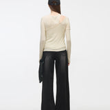YUSE 2410 One Shoulder Layer Top (cream)