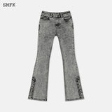 SMFK 2503 人鱼机车牛仔裤 风暴灰