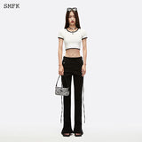 SMFK 2503 十字花复古运动短身Tee 天空白