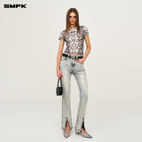 SMFK 2506 未来涟漪运动修身Tee 白豹纹