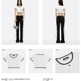 SMFK 2503 十字花复古运动短身Tee 天空白