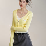 MacyMccoy 2510 假两件撞色针织开衫