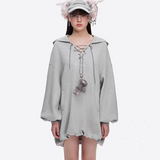 13DE MARZO | 2510 Chains Hoodie Dress Grey