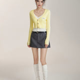 MacyMccoy 2510 假两件撞色针织开衫