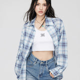 MacyMccoy 2508 格子刺绣防晒衬衫