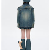 13DE MARZO | 2510 Double Collar Denim Coat Blue