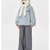 13DE MARZO | 2510 Bear Set Padded Hoodie Blue