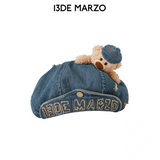 13DE MARZO | 2509 Denim Cuffed Beret Hat