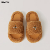 SMFK 2510 十字雕像皮毛一体拖鞋 姜黄