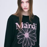 MARDI MERCREDI 2510 CASHMERE CREW NECK FLOWERMARDI_BLACK PINK