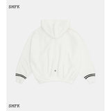 SMFK 2509 十字花经典拉链帽衫 白