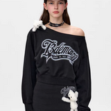 13DE MARZO | 2503 Doozoo Off-shoulder Jumper Black
