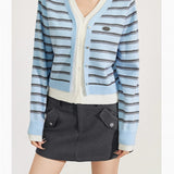 MacyMccoy 2510 假两件条纹拼接毛衣