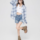 MacyMccoy 2508 格子刺绣防晒衬衫