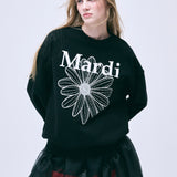 MARDI MERCREDI 2510 SWEATSHIRT FLOWERMARDI_BLACK WHITE