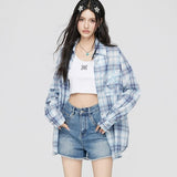 MacyMccoy 2508 格子刺绣防晒衬衫