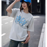 ADLV 2510 复古美式印花短袖 浅灰