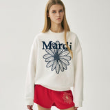 MARDI MERCREDI 2510 SWEATSHIRT FLOWERMARDI NEEDLEWORK_WHITE NAVY