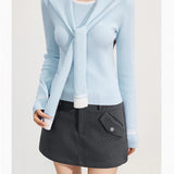 MacyMccoy 2510 披肩针织两件套 蓝