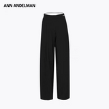 ANN ANDELMAN 2409 阔腿休闲垂感直筒裤高腰西裤 黑