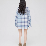 MacyMccoy 2508 格子刺绣防晒衬衫