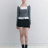 NOT YOUR ROSE 2510 Claire top (Charcoal)