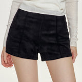 Kroche 2509 A字高腰麂皮绒短裤