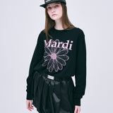 MARDI MERCREDI 2510 CASHMERE CREW NECK FLOWERMARDI_BLACK PINK