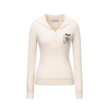 13DE MARZO | 2510 Bear Knit Fit Hoodie Beige
