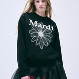 MARDI MERCREDI 2510 SWEATSHIRT FLOWERMARDI_BLACK WHITE