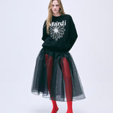 MARDI MERCREDI 2510 SWEATSHIRT FLOWERMARDI_BLACK WHITE