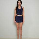 NOT YOUR ROSE 2510 Draping Halter Top (Navy)