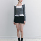 NOT YOUR ROSE 2510 Claire top (Charcoal)