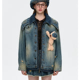 13DE MARZO | 2510 Double Collar Denim Coat Blue