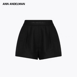 ANN ANDELMAN 2510 Logo腰头织带短西裤 黑
