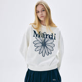 MARDI MERCREDI 2510 SWEATSHIRT FLOWERMARDI NEEDLEWORK_WHITE NAVY