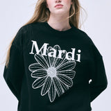 MARDI MERCREDI 2510 SWEATSHIRT FLOWERMARDI_BLACK WHITE