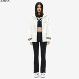 SMFK 2509 十字花经典拉链帽衫 白