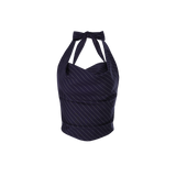 NOT YOUR ROSE 2510 Draping Halter Top (Navy)