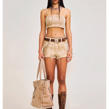 SMFK 2506 狂野大陆牛仔短裤/荒野棕