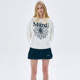 MARDI MERCREDI 2510 SWEATSHIRT FLOWERMARDI NEEDLEWORK_WHITE NAVY