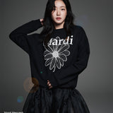 MARDI MERCREDI 2510 SWEATSHIRT FLOWERMARDI_BLACK WHITE