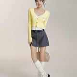 MacyMccoy 2510 假两件撞色针织开衫