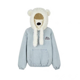 13DE MARZO | 2510 Bear Set Padded Hoodie Blue