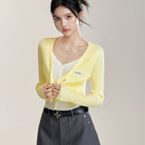 MacyMccoy 2510 假两件撞色针织开衫