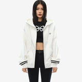 SMFK 2509 十字花经典拉链帽衫 白