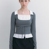 NOT YOUR ROSE 2510 Claire top (Charcoal)