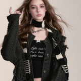 VIA PITTI 2412 毛毛重工加厚毛衣外套 灰绿