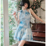 EIMISMOSOL 2502 渲染油墨花朵连衣裙